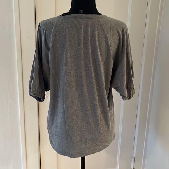 NWT J. Crew AN180 puff sleeve tshirt gray medium new with tags - Picture 2 of 7
